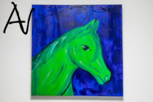 Portrait Araberpferd in Grün