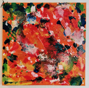 Action Painting, Orange Gelbe Komposition, Multifunktionale Kunst