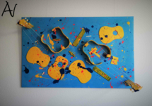 Banjo playing on my Canvas, Multifunktionale Kunst, Action Painting, horizontal