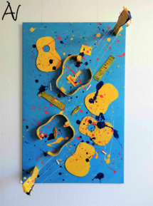 Banjo playing on my Canvas, Multifunktionale Kunst, Action Painting, Vertikal